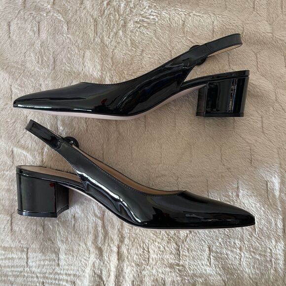Gianvito Rossi Women's Black Patent Leather Slingback Pumps EU 37 1/2 US 7 $695 - Picture 11 of 16